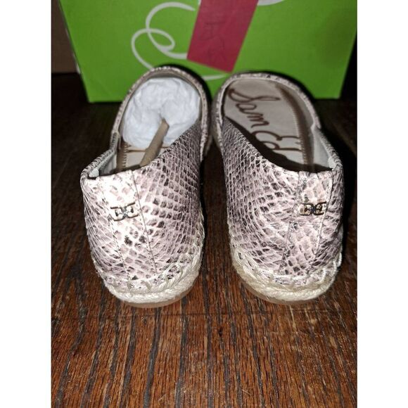 New 6M Sam Edelman Kesia Slip On Leather Loafer Snakeskin Comfort Casual Shoes - Picture 4 of 8